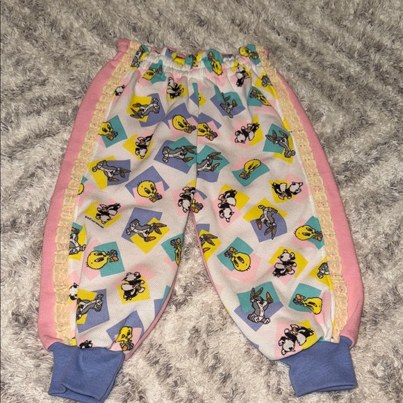 Vintage Other - 24m vintage Sylvester and tweety Cartoon Print Baby sweat Pants Pink/purple